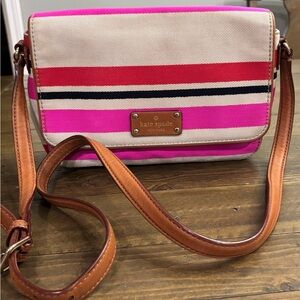Kate Spade Oak Island Stripe Fynn Canvas Crossbody